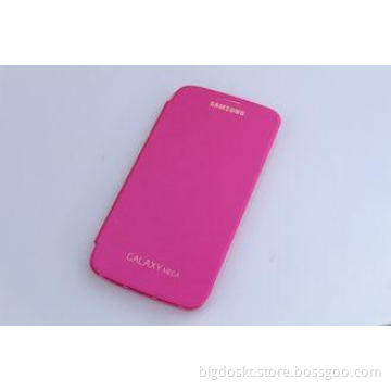 Rose Red Color Samsung Leather Case For Sumsung Mega Non-to